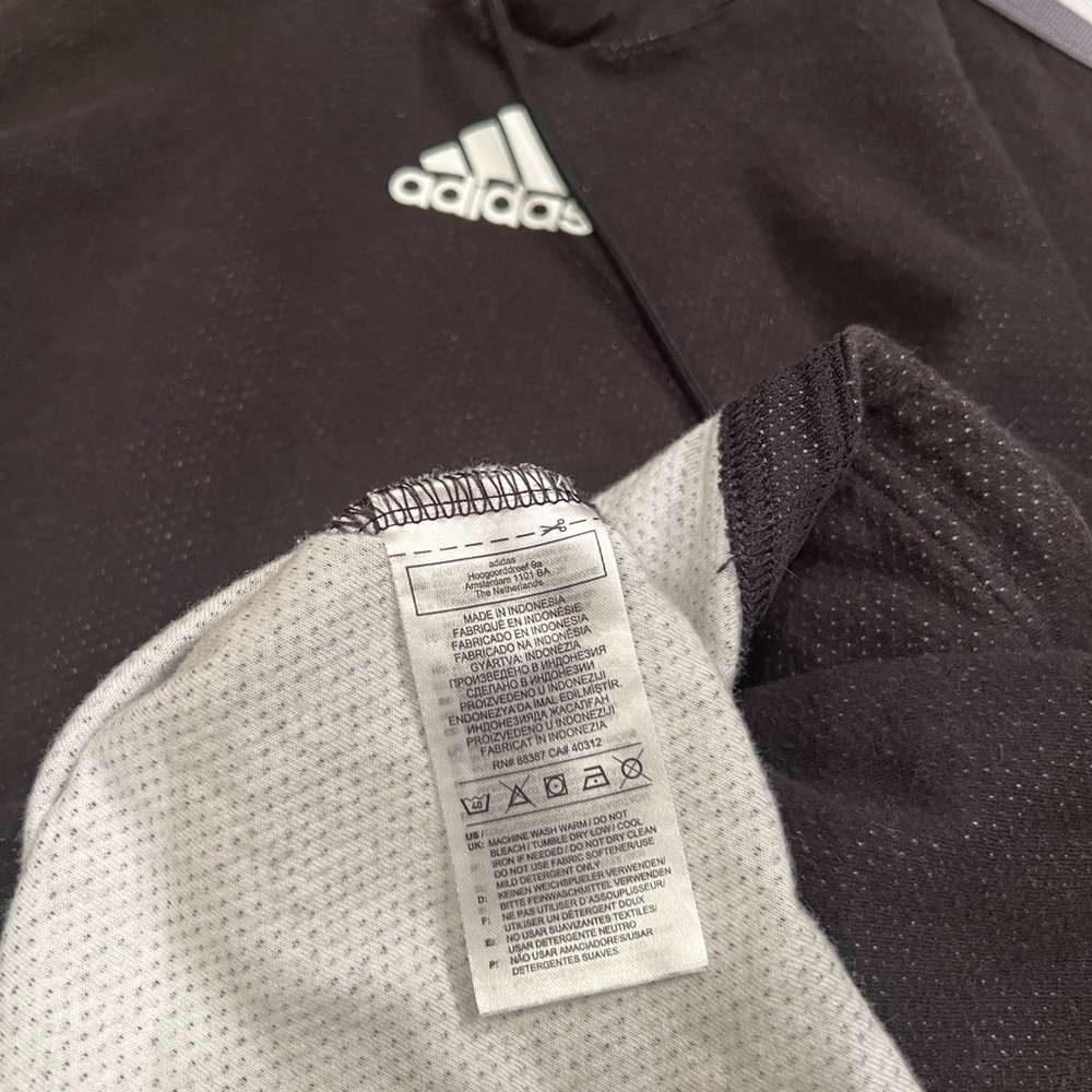 Adidas Pullover Sweatshirt Hoodie in Mottled Black - Picture 11 of 15
